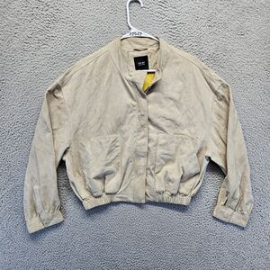 LTH JKT Jacket Womens Size Medium Beige Suede‎ Full Zip